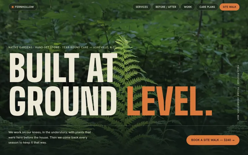 Fernhollow Landscape Co. — website home page