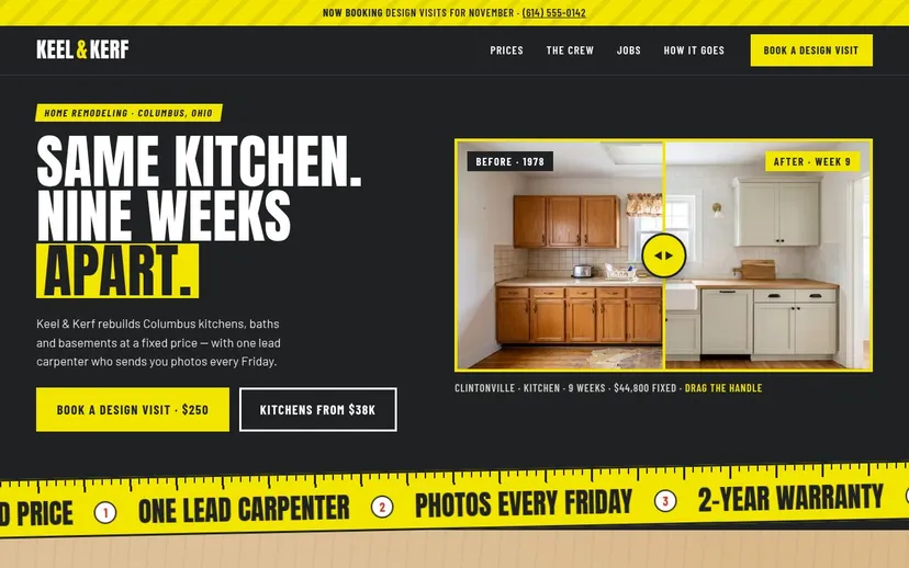 Keel & Kerf Remodeling — website home page